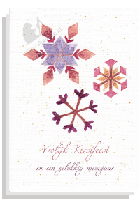 Kerstkaart kristallen groepje